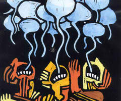Cebuano artist gets cheeky, cerebral with rubber cut prints