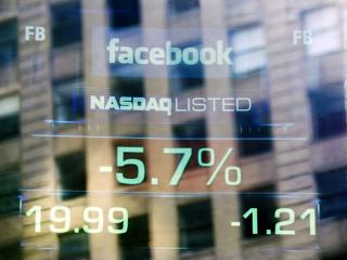 Facebook stock price falls to new low