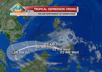 Predicted track for TD Crising as of 20Feb2013