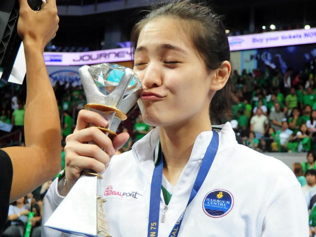 UAAP: Finals MVP Michelle Gumabao seals it with a kiss - KC_9318