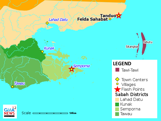 Sabah Standoff Map
